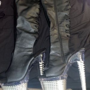 Knee high pleaser heels